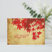 PixDezines Rsvp  Rode Maple Bladeren/herfst Kaartje (Staand voorkant)