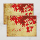 PixDezines Rsvp  Rode Maple Bladeren/herfst Kaartje (Voorkant / Achterkant)