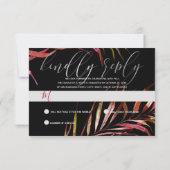 PixDezines RSVP, rode palmschijfjes | Faux Gold RSVP Kaartje (Achterkant)