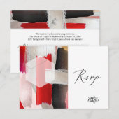 PixDezines RSVP Rode Waterverf Bat Mitzvah ✡ (Voorkant / Achterkant)