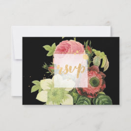 PixDezines RSVP Roos Garden/Gold/Faux Folie Kaartje