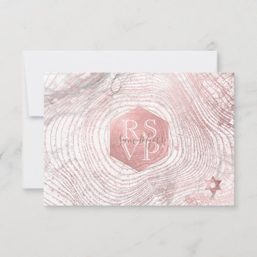 PixDezines RSVP Roos Gold Tree Rings Bat Mitzvah ✡ (Voorkant)