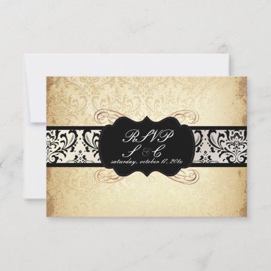 PixDezines rsvp  Rossi Damask, Champagne (Voorkant)