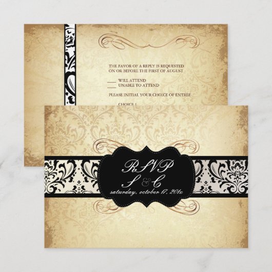 PixDezines rsvp Rossi Damask, Champagne (Voorkant / Achterkant)