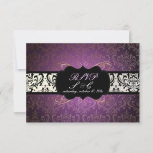 PixDezines rsvp Rossi Damask, Champagne+Plum