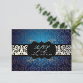 PixDezines rsvp Rossi Damask, middernacht blauw (Staand voorkant)