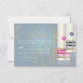 PixDezines RSVP Roze/BlueTallits/B'nai Mitzvah (Voorkant)