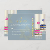 PixDezines RSVP Roze/BlueTallits/B'nai Mitzvah (Voorkant / Achterkant)