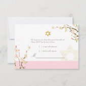 PixDezines rsvp roze cherry blossom/Bat Mitzvah (Achterkant)