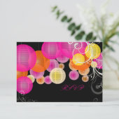 PixDezines rsvp roze/oranje/gele lantaarns (Staand voorkant)