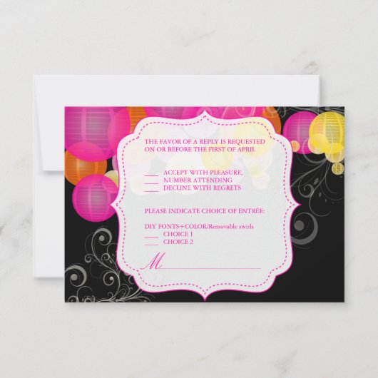 PixDezines rsvp roze/oranje/gele lantaarns (Achterkant)