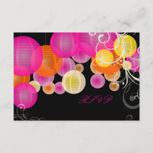 PixDezines rsvp roze/oranje/gele lantaarns Kaartje