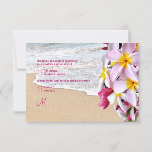 PixDezines rsvp roze plumeria Lei/strand (Achterkant)