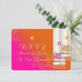 PixDezines RSVP Roze/Sinaasappel B'not mitzvah (Staand voorkant)