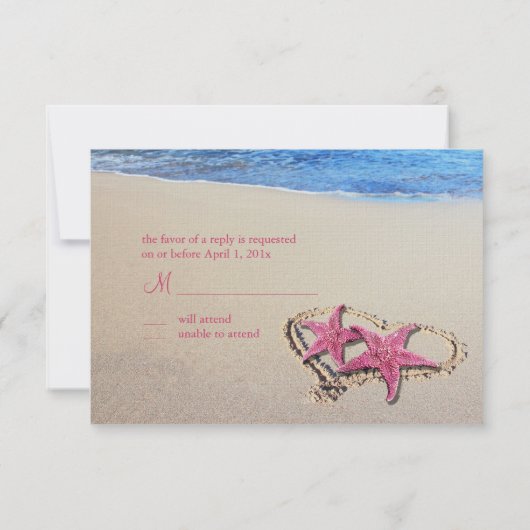 PixDezines rsvp  roze Starfish/strand (Achterkant)