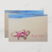 PixDezines rsvp  roze Starfish/strand (Voorkant / Achterkant)