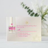 PixDezines RSVP Roze Tallit Bat Mitzvah (Staand voorkant)