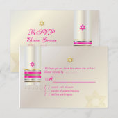PixDezines RSVP Roze Tallit Bat Mitzvah (Voorkant / Achterkant)