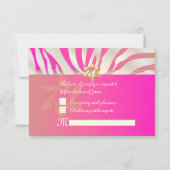 PixDezines rsvp Roze Zebra, Bat Mitzvah/DIY kleur (Achterkant)