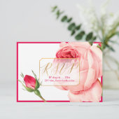 PixDezines RSVP  Rozen/Faux Gold/DIY Lijst Kaartje (Staand voorkant)