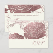 PixDezines RSVP-Rozen/Faux Roos Gold RSVP Kaartje (Voorkant / Achterkant)