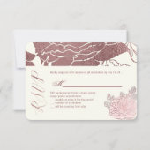 PixDezines RSVP-Rozen/Faux Roos Gold RSVP Kaartje (Achterkant)
