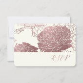 PixDezines RSVP-Rozen/Faux Roos Gold RSVP Kaartje (Voorkant)