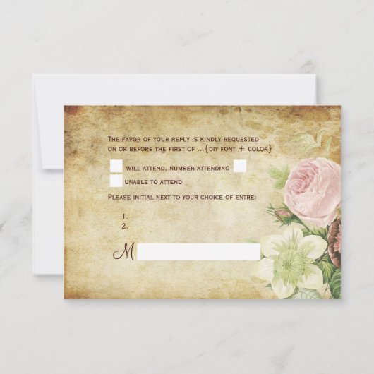 PixDezines rsvp  rozen/perkament (Achterkant)