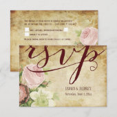 PixDezines rsvp  rozen/perkament (Voorkant / Achterkant)