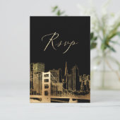 PixDezines RSVP San Francisco Skyline/Faux Gold (Staand voorkant)