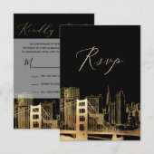 PixDezines RSVP San Francisco Skyline/Faux Gold (Voorkant / Achterkant)