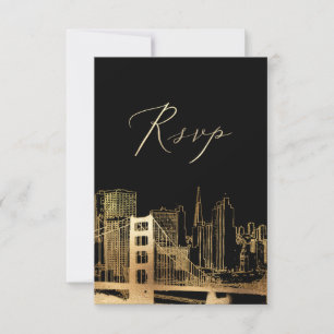 PixDezines RSVP San Francisco Skyline/Faux Gold