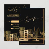 PixDezines RSVP San Francisco Skyline/Faux Gold (Voorkant / Achterkant)