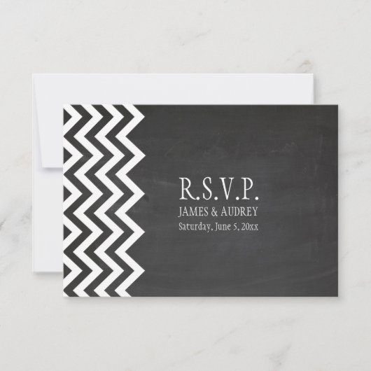 PixDezines rsvp schoolbord+chevron Kaartje (Voorkant)