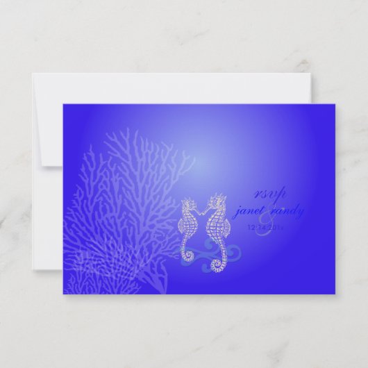 PixDezines rsvp Seahorse, kobalt blue, strandparti (Voorkant)