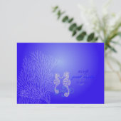 PixDezines rsvp Seahorse, kobalt blue, strandparti (Staand voorkant)