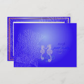 PixDezines rsvp Seahorse, kobalt blue, strandparti (Voorkant / Achterkant)