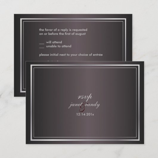 PixDezines rsvp sjabloon/faux brons (Voorkant / Achterkant)