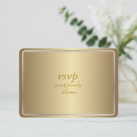 PixDezines rsvp sjabloon/faux metallic (Staand voorkant)