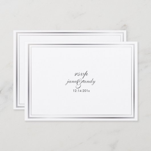PixDezines rsvp sjabloon/gold+faux zilver (Voorkant / Achterkant)