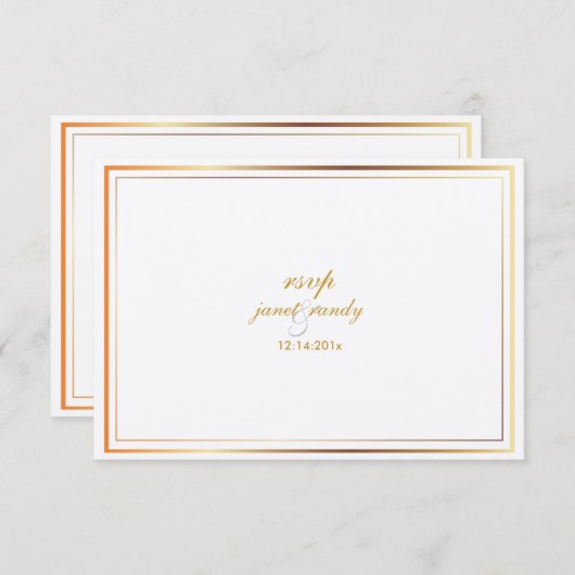 PixDezines rsvp sjabloon/zilver+faux goud (Voorkant / Achterkant)