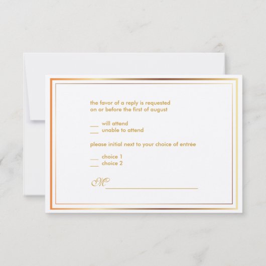 PixDezines rsvp sjabloon/zilver+faux goud Kaartje (Achterkant)