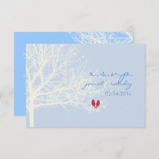 PixDezines rsvp Sneeuwvogels/Winter/DIY kleuren (Voorkant / Achterkant)