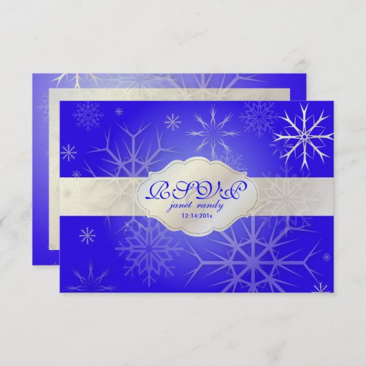 PixDezines rsvp Snowflakes, DIY achtergrondkleur! (Voorkant / Achterkant)