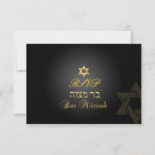 PixDezines rsvp Star, Bar Mitzvah/black+gold (Voorkant)