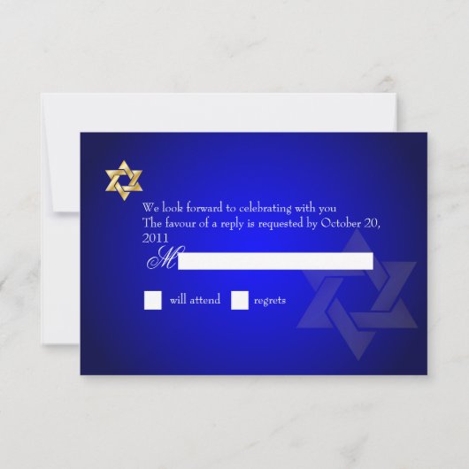 PixDezines rsvp Star, Bar Mitzvah/royal blue+gold (Achterkant)