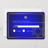 PixDezines rsvp Star, Bar Mitzvah/royal blue+gold Kaart (Achterkant)