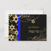 PixDezines rsvp Star van David, Bar Mitzvah (Voorkant)