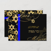 PixDezines rsvp Star van David, Bar Mitzvah (Voorkant / Achterkant)