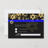 PixDezines rsvp Star van David, Bar Mitzvah Kaartje (Achterkant)